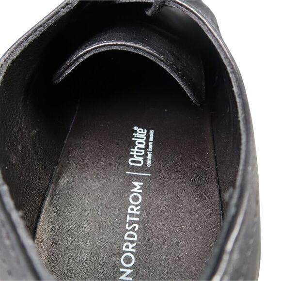 Nordstrom Shoes Men 10 Oxford Derby Dress Formal Leather OrtholiteBlack Classic - Picture 14 of 15
